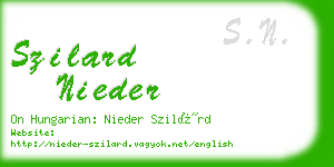 szilard nieder business card